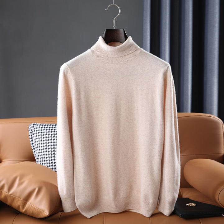Herren Feiner Rollkragenpullover in schlanker Minimal‑Silhouette aus Woll‑Kaschmir‑Mix Drune