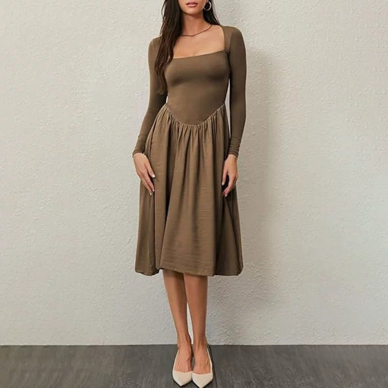 Damen Elegantes Langarm-Sommerkleid Drune