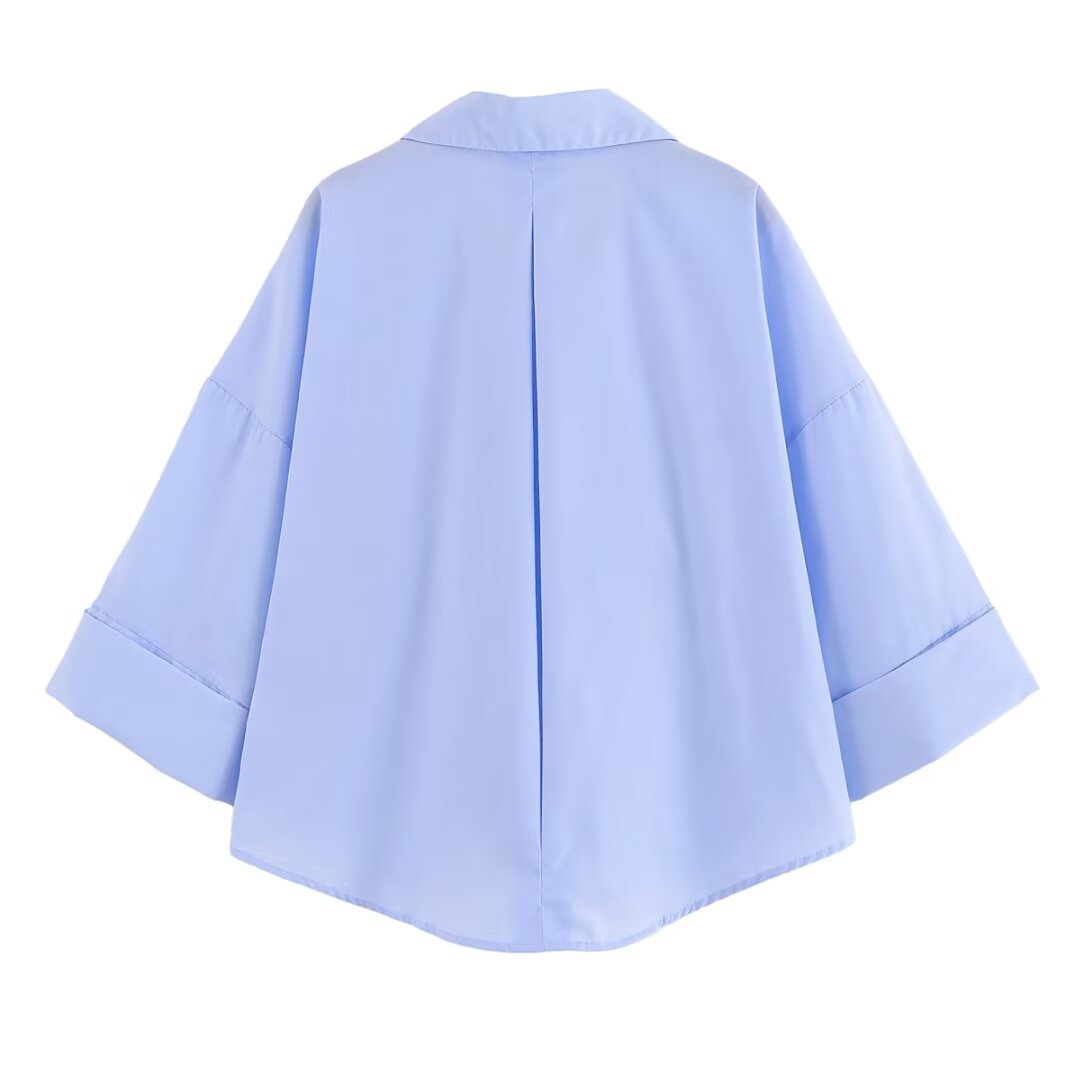 Damen Bluse mit oversized Schnitt und schickem Revers Drune