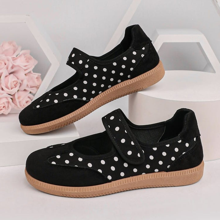 Damen Mary-Jane-Sneaker mit Klettverschluss, leichter Profilsohle und Komfortfußbett Drune