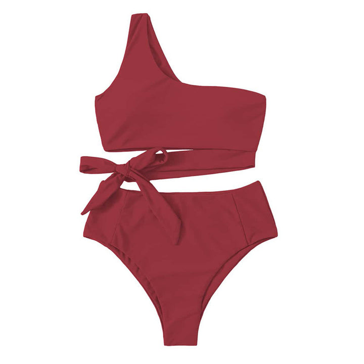 Damen Einseitiger Bikini mit hohem Bund und elegantem Knoten Drune