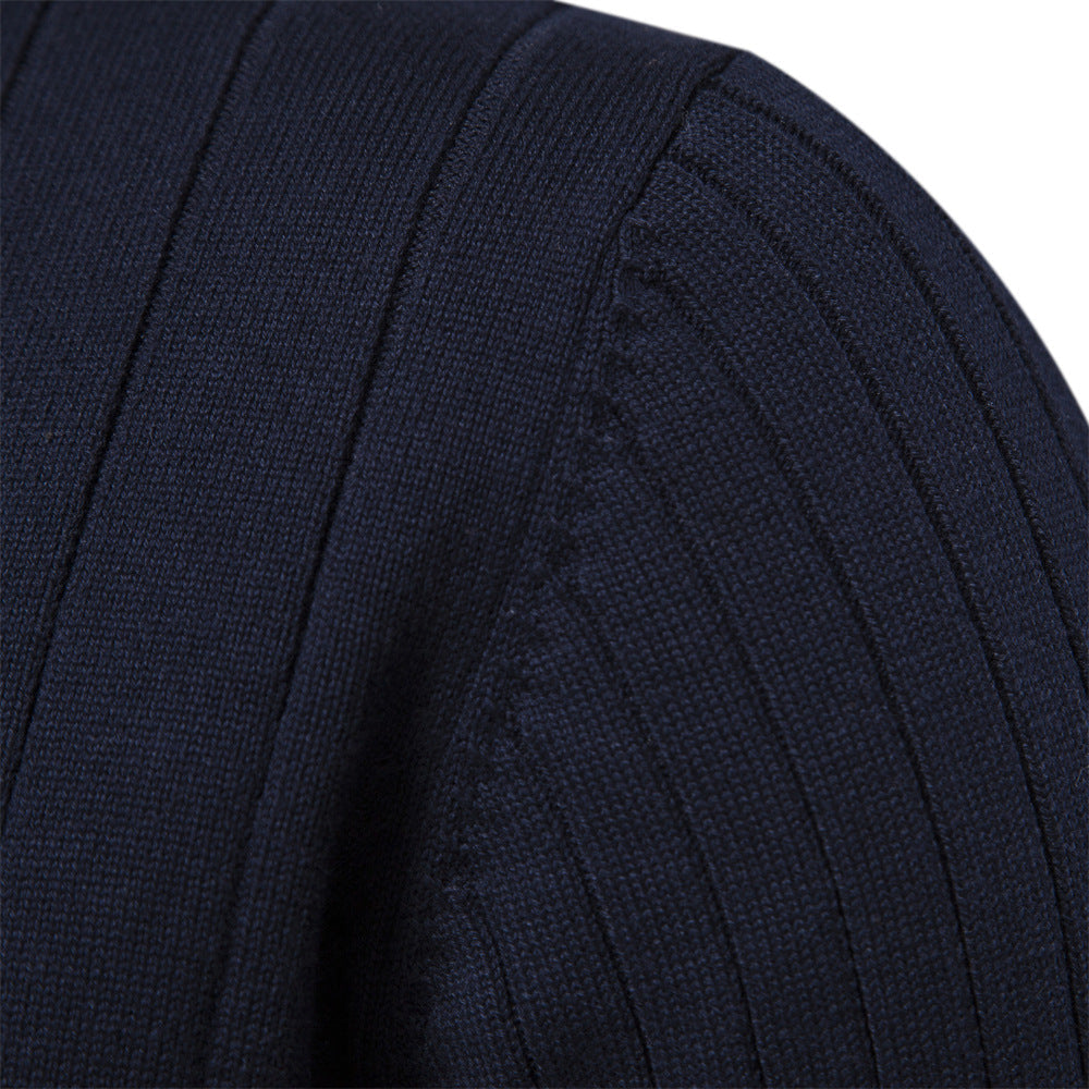 Herren Pullover mit halbem Reißverschluss und Rippstruktur Drune