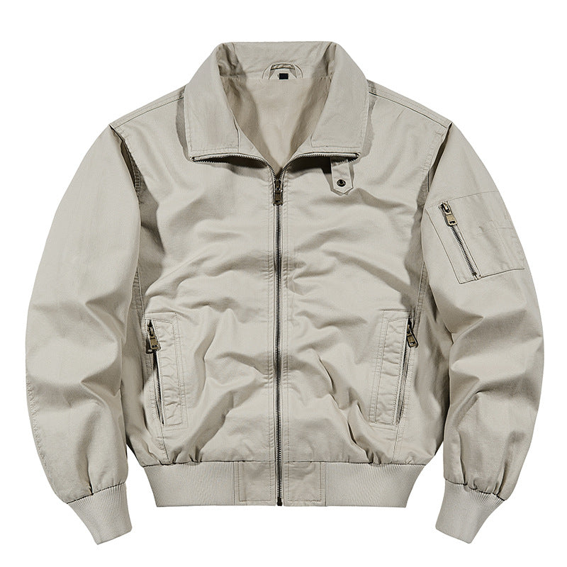 Men's  rugged cotton-blend utility bomber with ribbed trim and zip sleeve pocket Drune