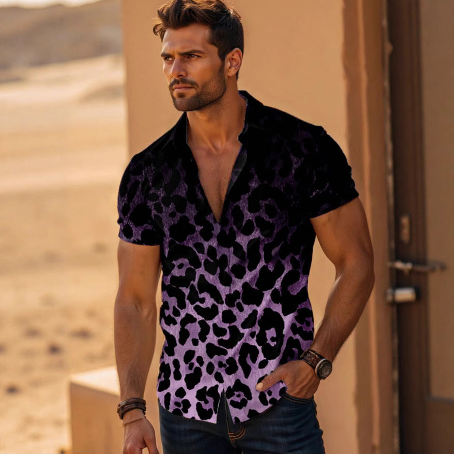 Herren Kurzarm-Wildleder-Hemd Drune