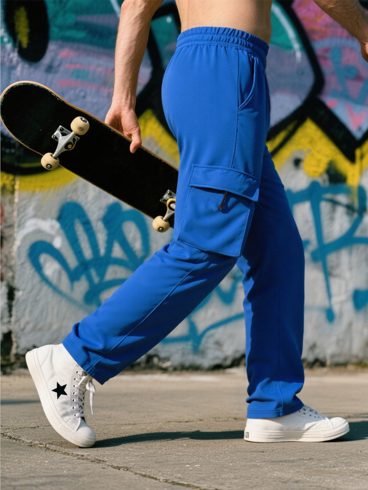 Herren Sportliche Cargo-Hose mit praktischen Taschen und elastischem Bund Drune
