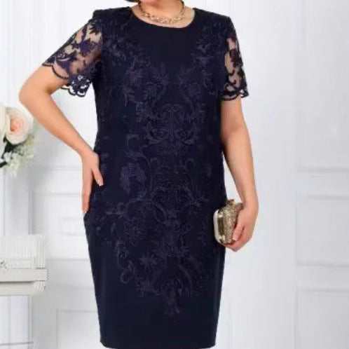 Damen Elegantes Kleid mit floraler Spitze Drune