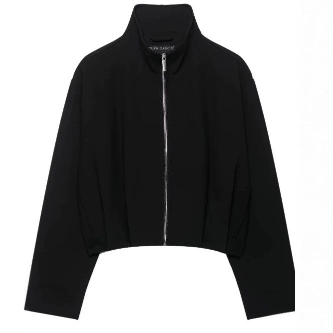 Damen Kurz geschnittener Boxy‑Blouson mit hohem Stehkragen und überschnittenen Ärmeln Drune