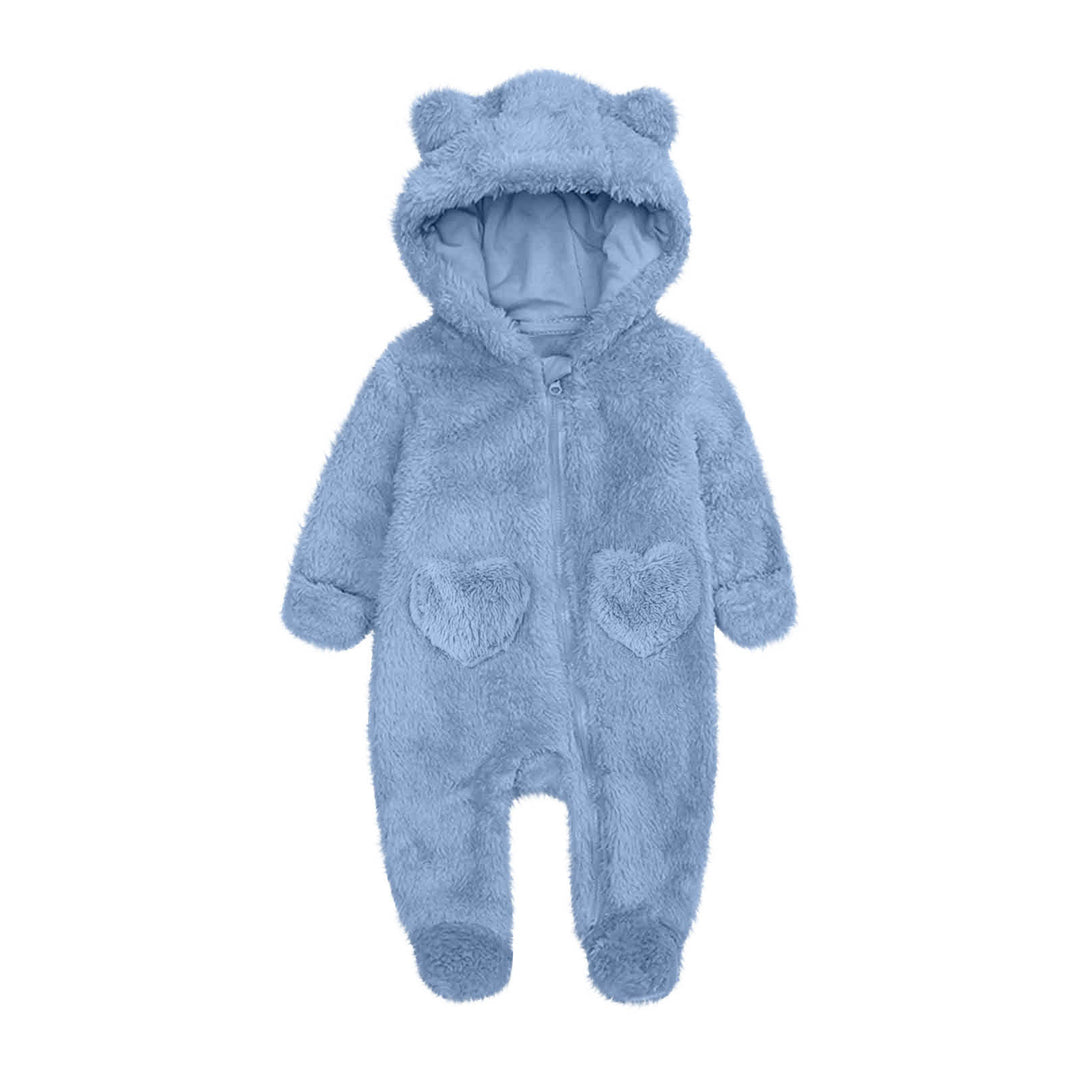 Unisex Fleeceoverall mit Kapuze und Herzaugen Drune