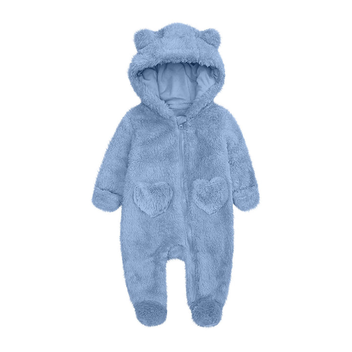 Unisex Fleeceoverall mit Kapuze und Herzaugen Drune