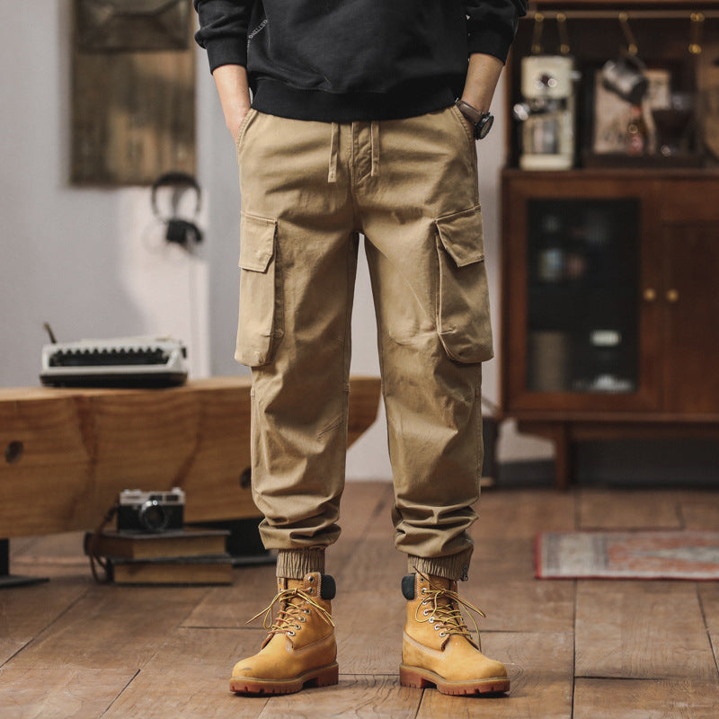 Herren Cargo-Jogginghose mit Mehrfach-Taschen, Tunnelzug und elastischen Bündchen Drune
