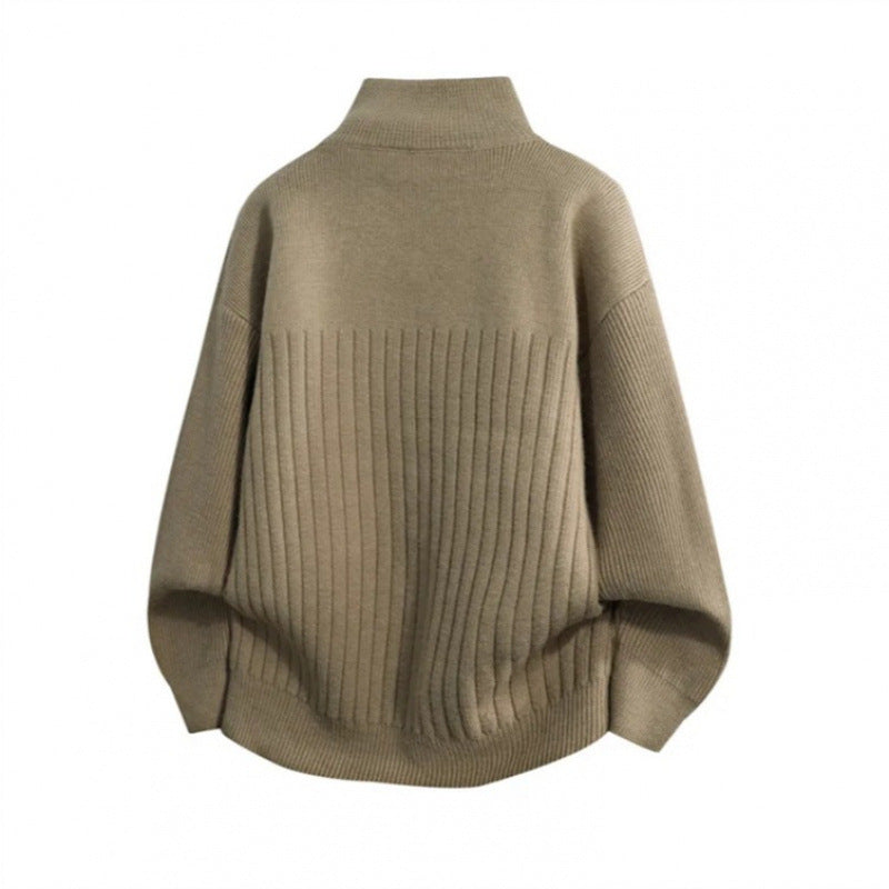 Herren modische Strickjacke mit hohem Kragen und strukturiertem Design Drune