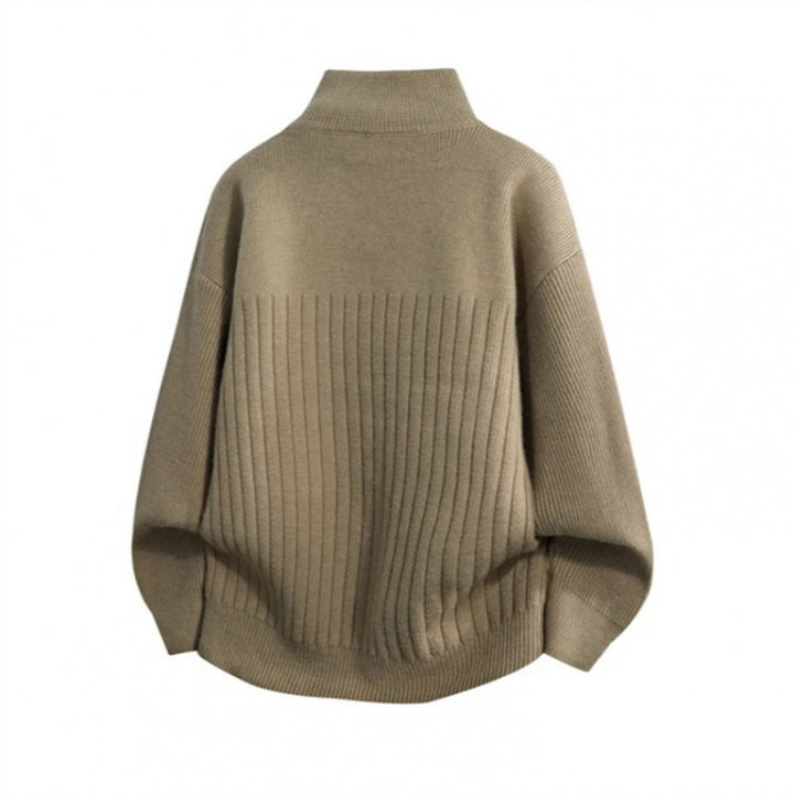 Herren modische Strickjacke mit hohem Kragen und strukturiertem Design Drune