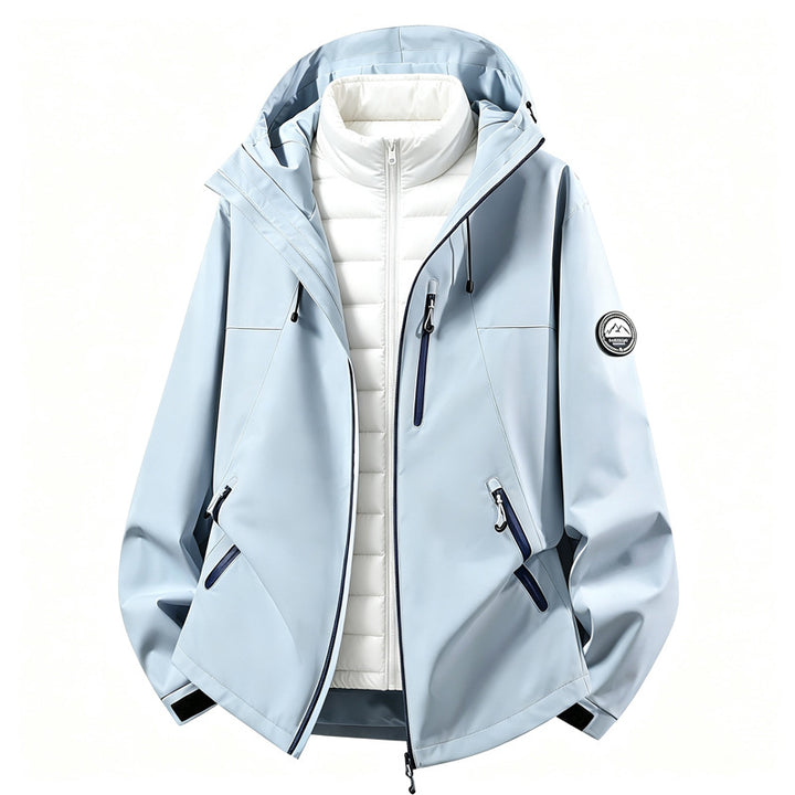 Damen kombinierbare Softshell Outdoorjacke mit abnehmbarer Steppinnenjacke Drune