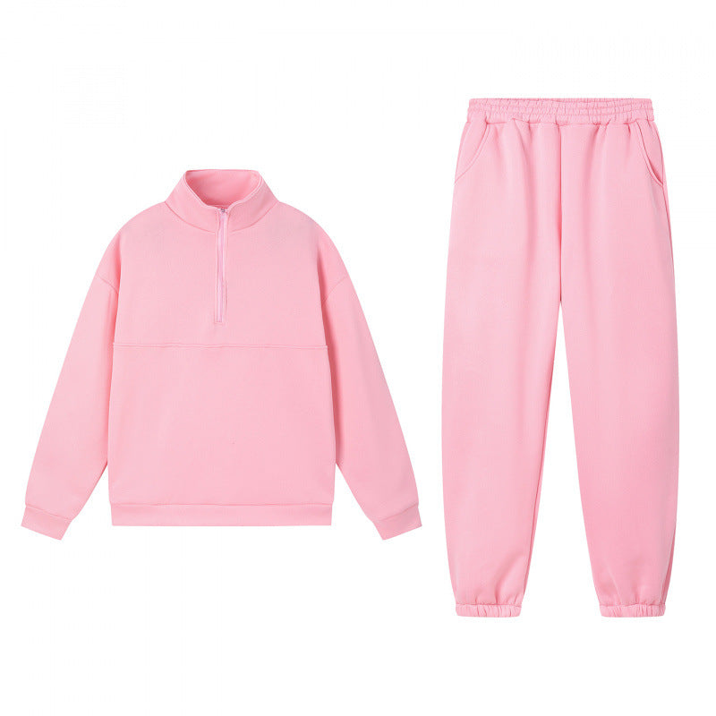 Damen Sportliches Sweatshirt-Set mit hohem Kragen und elastischen Bündchen Drune