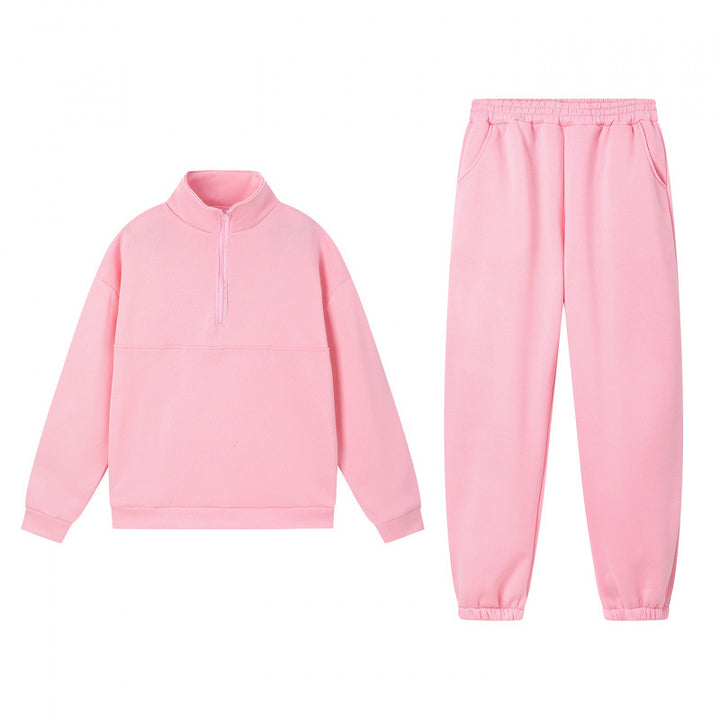 Damen Sportliches Sweatshirt-Set mit hohem Kragen und elastischen Bündchen Drune