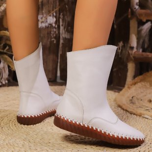 Damen nan knöchelhohe Stretch-Stiefelette mit handgenähter Mokassinnaht und profilierter Leichtlaufsohle Drune