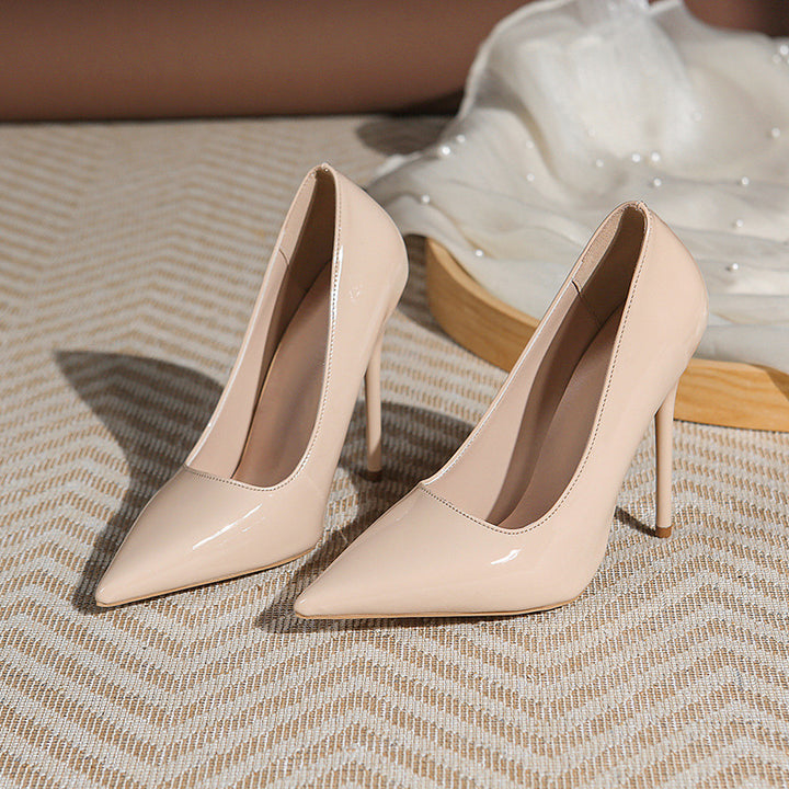 Damen Elegante spitz zulaufende Lackpumps mit extra hohem Stilettoabsatz Drune