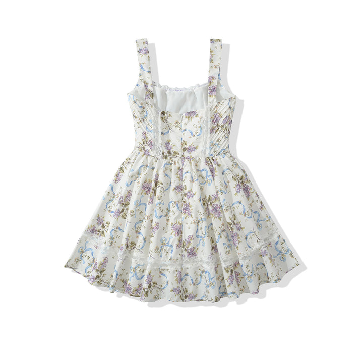 Damen Blumen Sommerkleid mit feinen Rüschendetails Drune