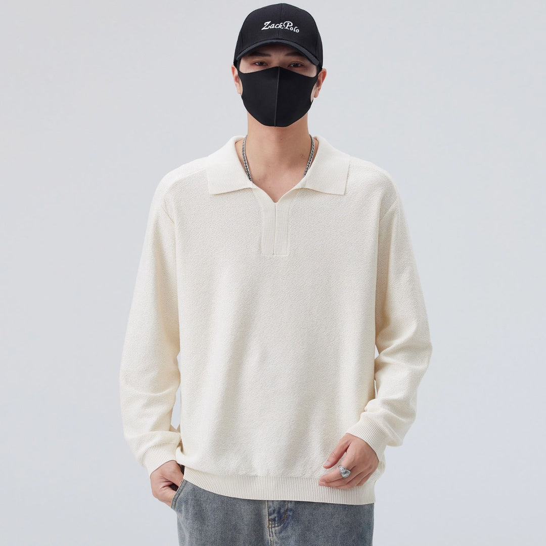 Herren Modisches Longsleeve Pullover mit V-Ausschnitt Drune