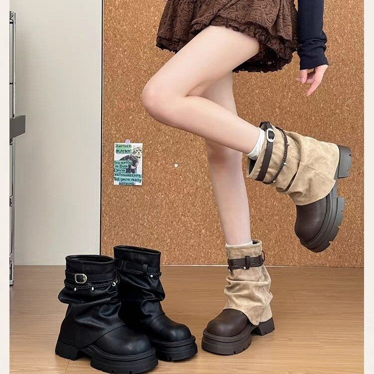 Damen Modische und Bequeme Stiefeletten Drune