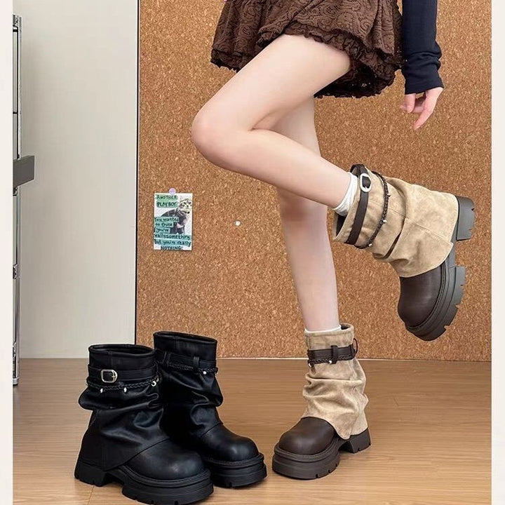 Damen Modische und Bequeme Stiefeletten Drune