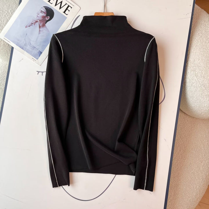 Damen sportliches Langarmpoloshirt mit eleganter Kragenlösung Drune