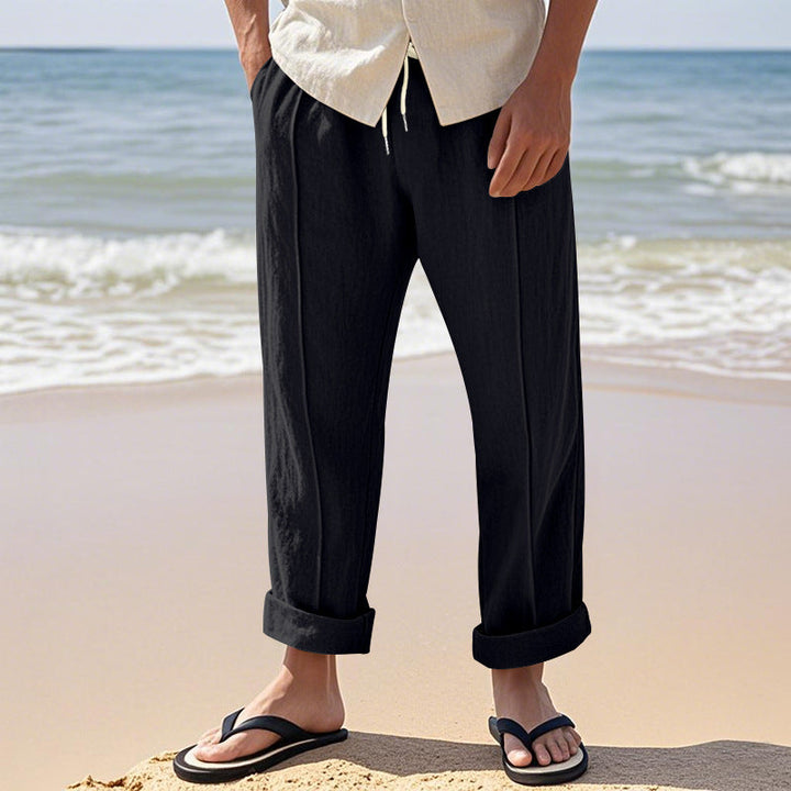 Herren lässige Strandhose mit verstellbarem Kordelzug und atmungsaktivem Material Drune