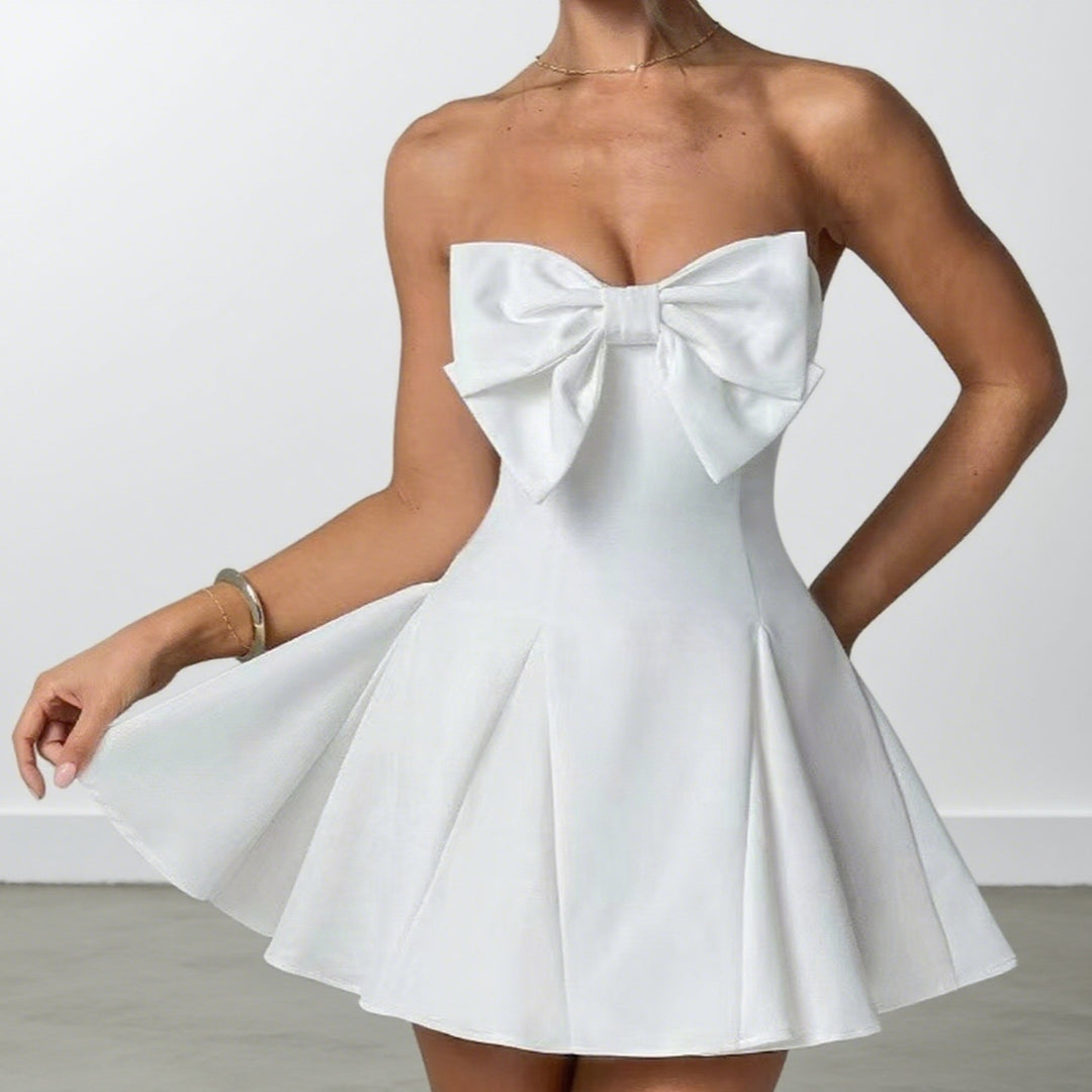 Damen Verspielt geschnittenes Minikleid mit großen Schleifen-Details Drune