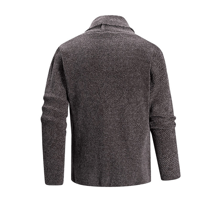 Herren nan offener Strickmantel mit weitem Fallendem Schalkragen und aufgesetzten Eingrifftaschen Drune