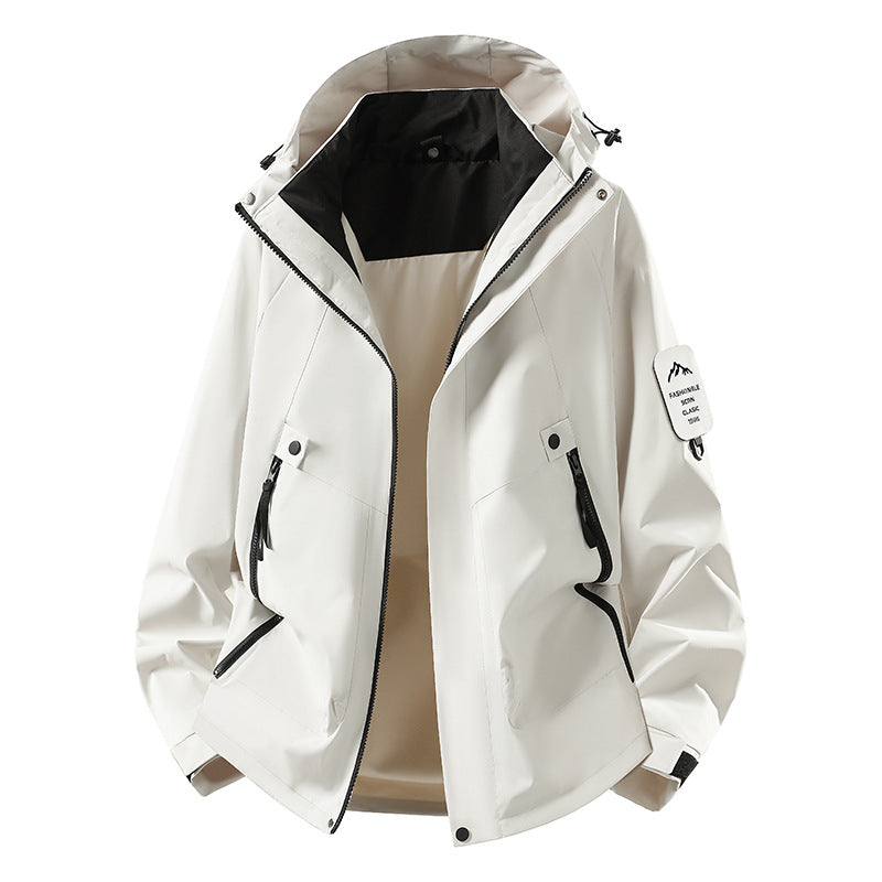 Herren Zwei-in-eins Wetterschutzjacke mit abnehmbarer Steppweste und verstellbarer Kapuze Drune