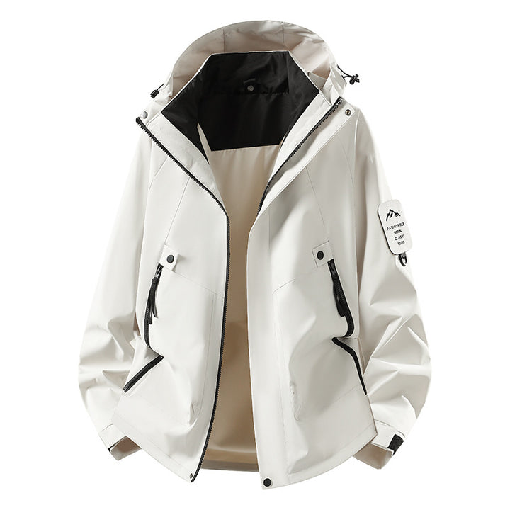 Herren Zwei-in-eins Wetterschutzjacke mit abnehmbarer Steppweste und verstellbarer Kapuze Drune