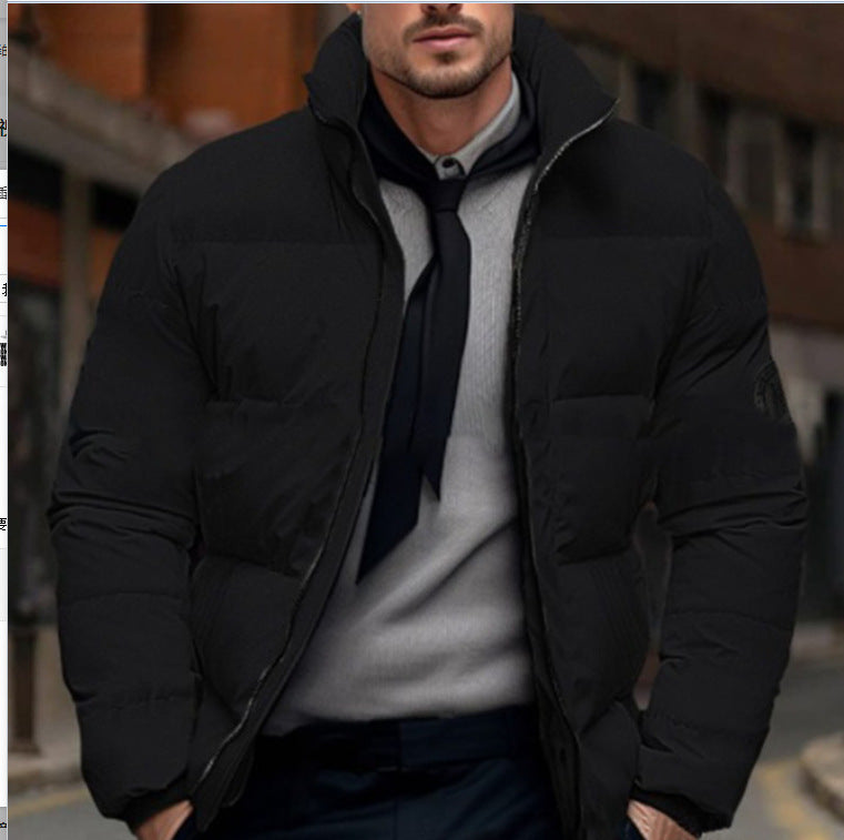 Herren gesteppte Winterjacke mit hohem Kragen und individuell anpassbarem Verschluss Drune