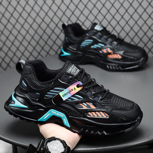 Damen sportliche Sneakers mit atmungsaktiver Netzoberfläche und stoßdämpfender Sohle Drune