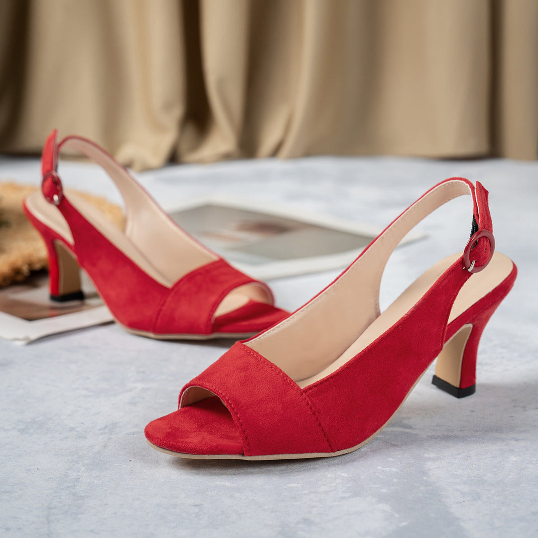 Damen Slingback Sandalen mit dezenter Schnalle und elegantem Absatz Drune