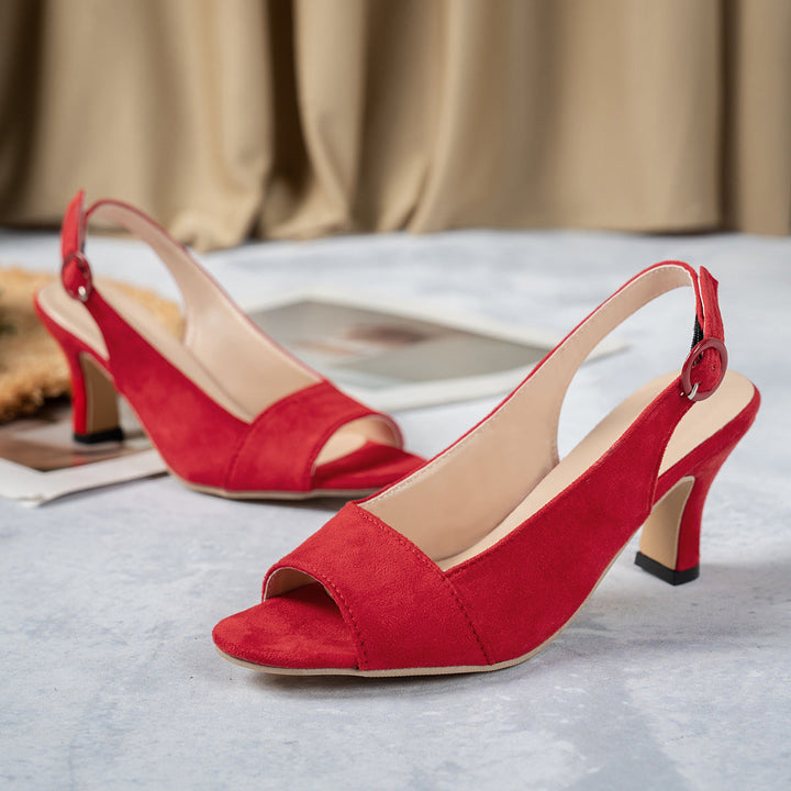 Damen Slingback Sandalen mit dezenter Schnalle und elegantem Absatz Drune