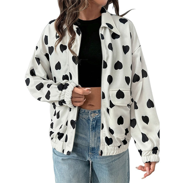 Damen Gefütterte Jacke mit Herzmotiv Drune