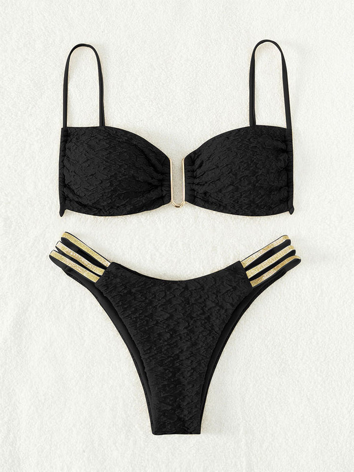 Damen Elegant gemustertes Bikini-Set mit raffinierten Akzenten Drune