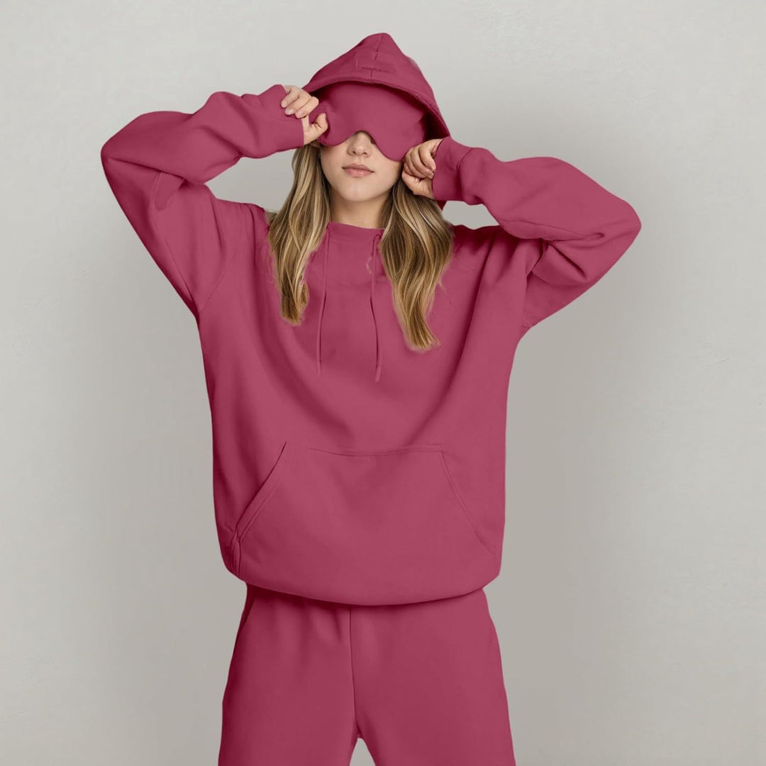 Damen Kapuzenpullover mit integriertem Schlafmasken-Design Drune