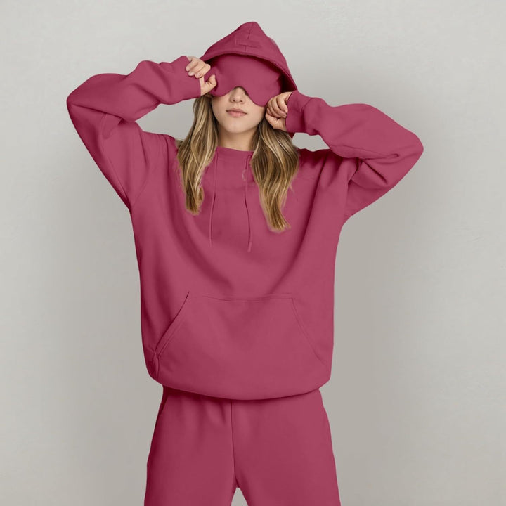 Damen Kapuzenpullover mit integriertem Schlafmasken-Design Drune