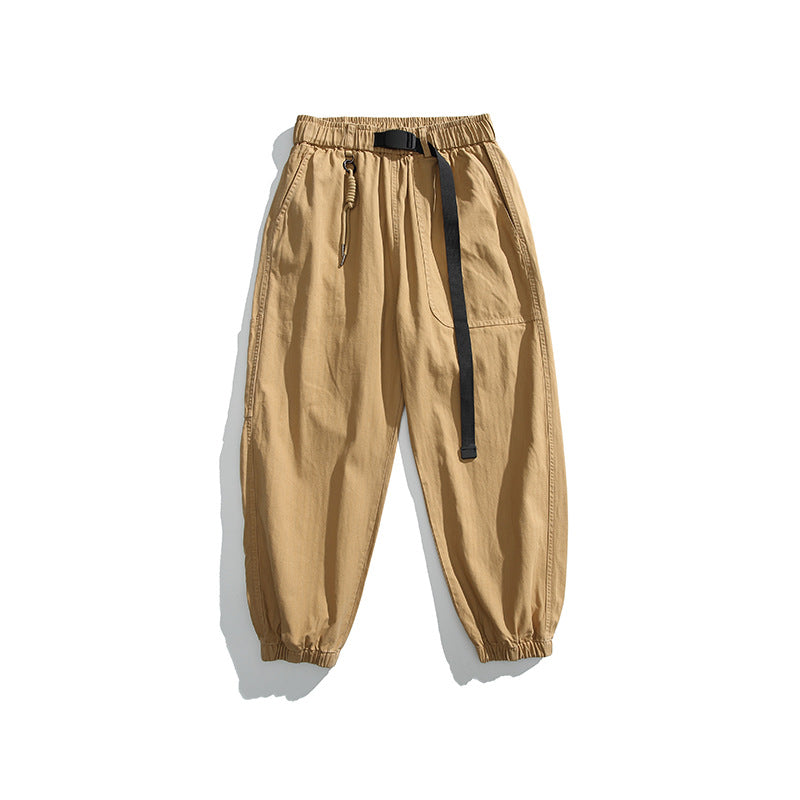 Herren Tapered-Canvas-Cargo-Jogger mit elastischem Kordelbund und integriertem Gurt Drune
