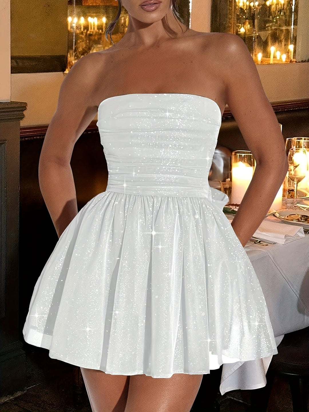 Damen Mini-Kleid im glamourösen Shimmer-Design Drune