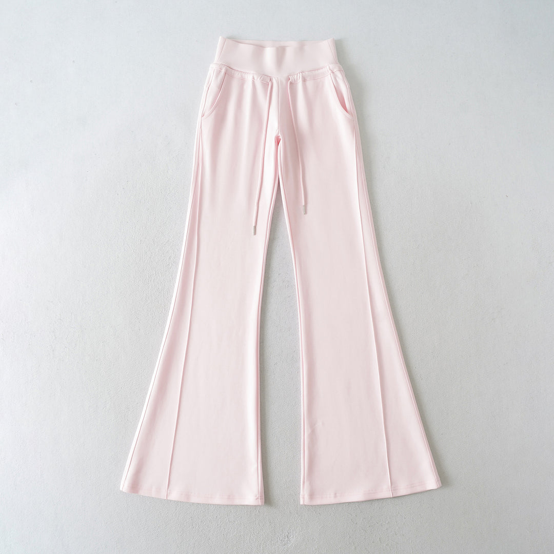 Damen flared Loungehose mit hohem Bund und praktischen Seitentaschen Drune