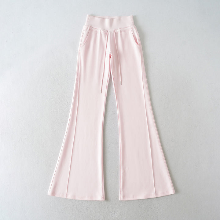Damen flared Loungehose mit hohem Bund und praktischen Seitentaschen Drune
