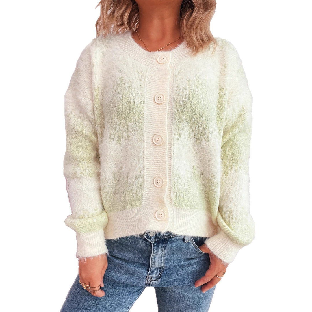 Damen kuschelige Strickjacke mit modischem Knopfdesign und weichem Material Drune