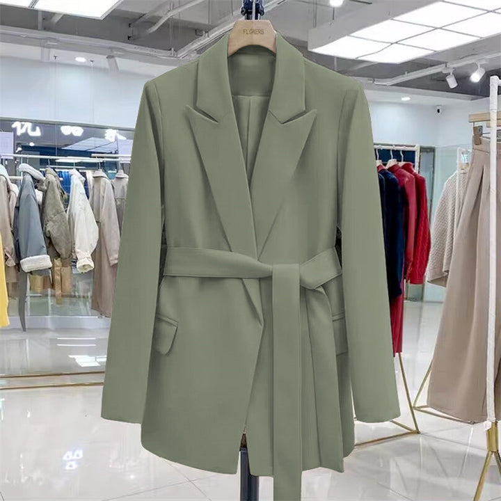 Damen Elegante Wickelblazer mit Gürtel Drune