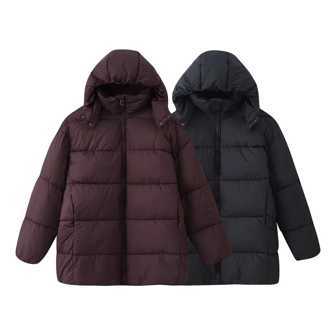Damen nan oversized Steppjacke mit Kapuze und wärmender Thermofütterung Drune