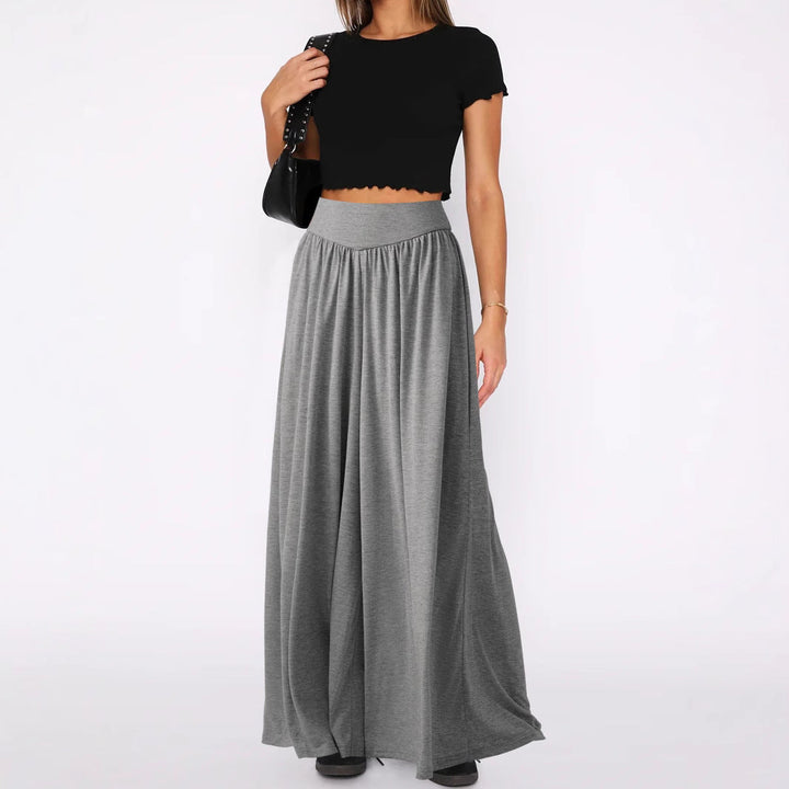 Damen weite Jersey-Hose mit hohem Bund Drune