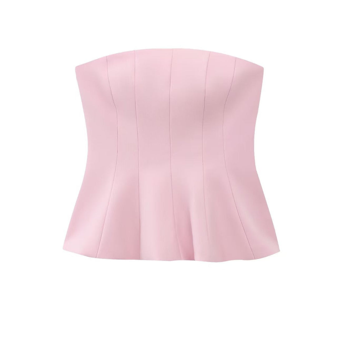 Damen Bustier-Oberteil mit figurformendem Schnitt und elegantem Plissee Drune
