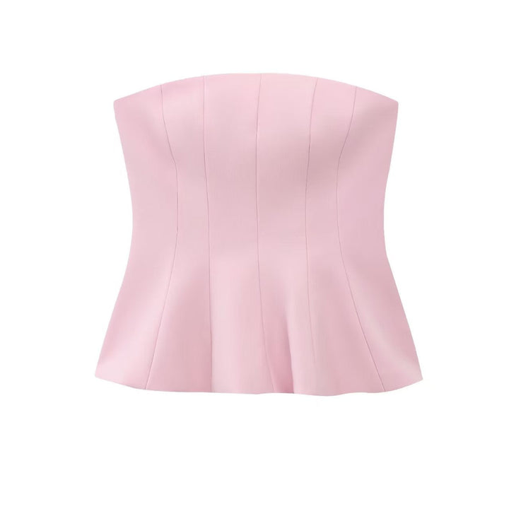 Damen Bustier-Oberteil mit figurformendem Schnitt und elegantem Plissee Drune