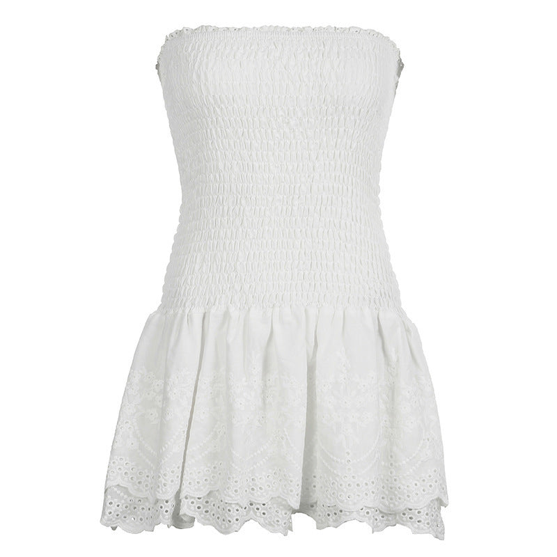 Damen Sommerliches Trägerkleid mit voluminösem Rüschensaum Drune
